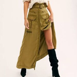 Free People The Feeling Of Falling Utility Maxi Skirt Grunge Boho Women’s Sz XS